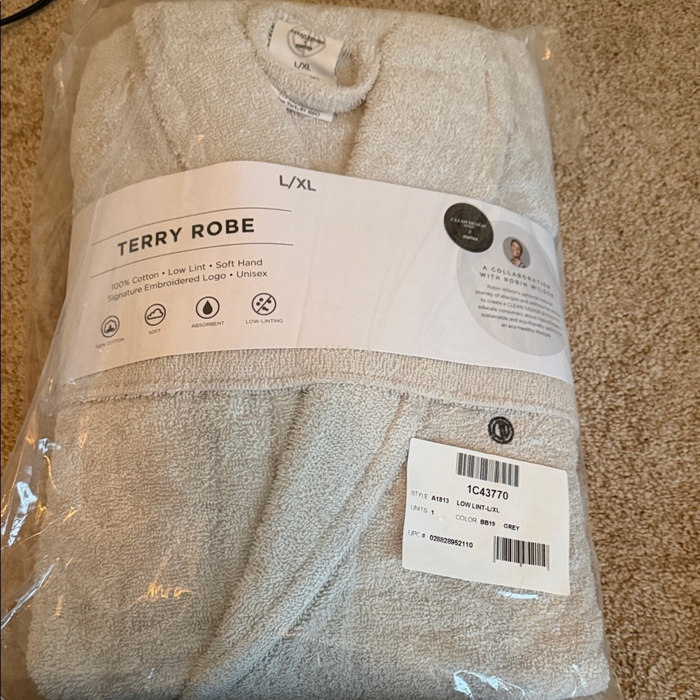 Matted Grey Terry Robe